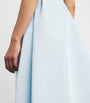 Monique Lhuillier Blue Draped Off-The-Shoulder Gown