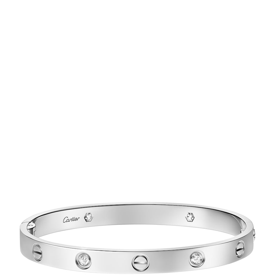 LOVE Classic White Gold 4-Diamond Bracelet - Single-Screw Closure