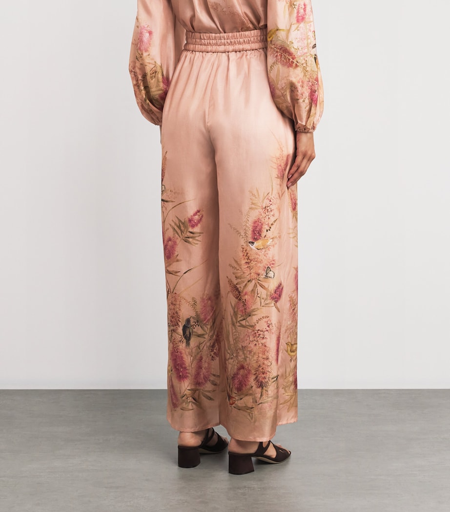 Zimmermann Pink Silk Cascadian Trousers