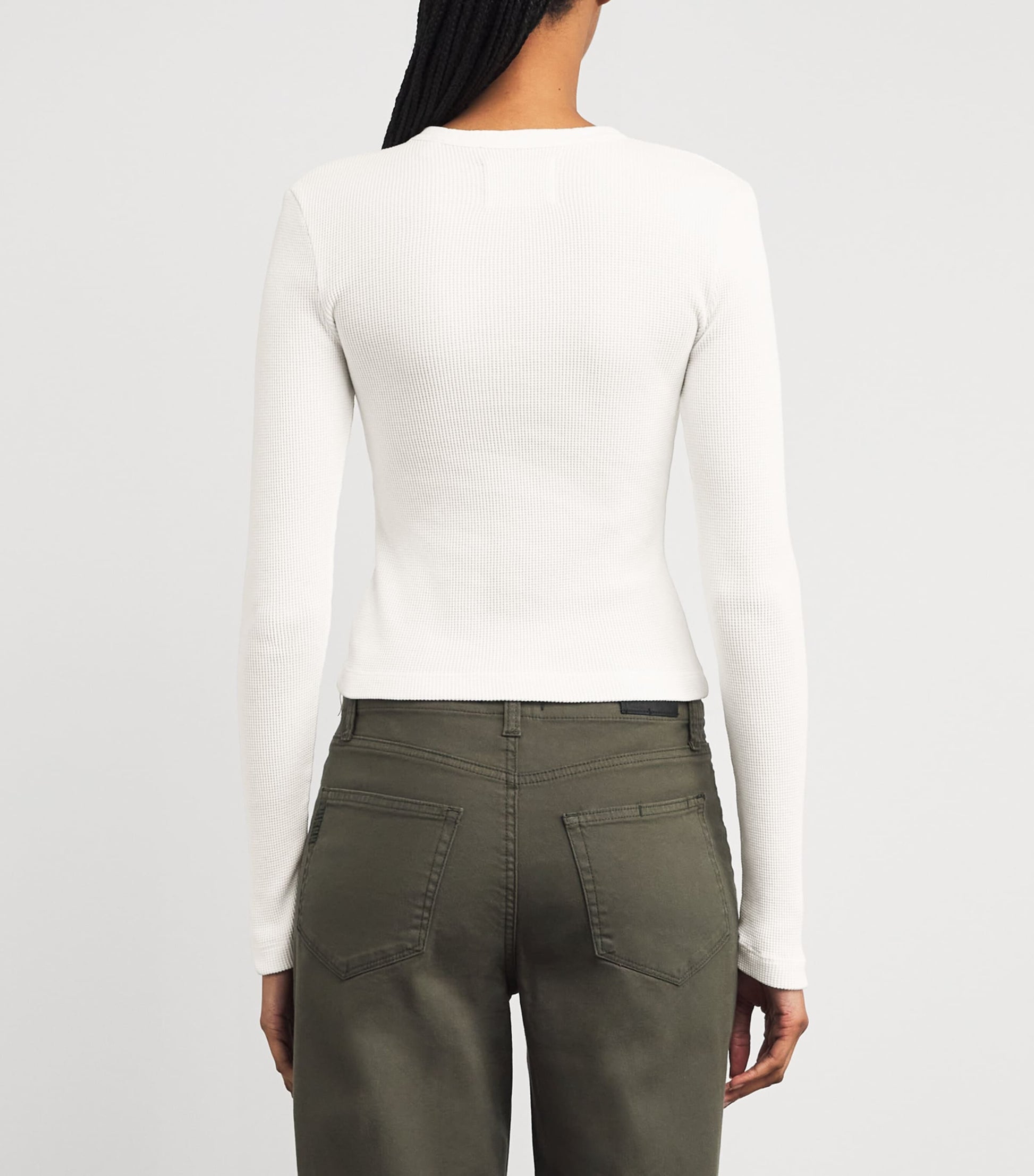 Citizens of Humanity White Cotton Waffle Sweatshirt