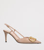 Valentino Garavani Pink Leather VLogo Slingback Pumps 80