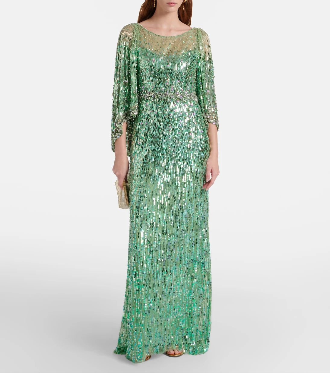 Jenny Packham - فستان Ines طويل مزين بالترتر