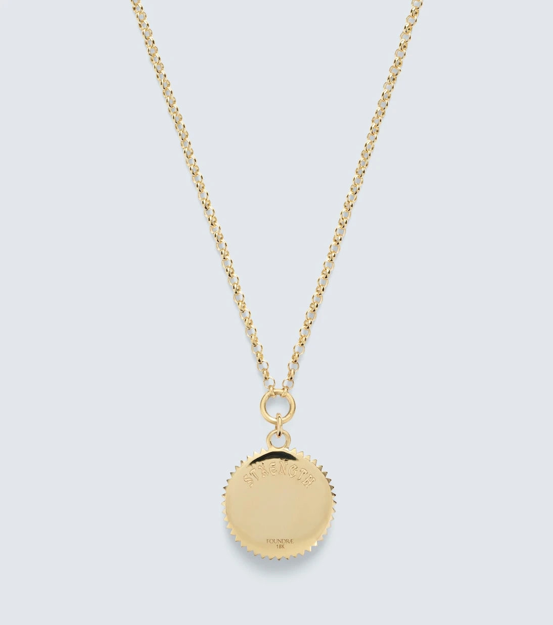 FoundRae - Strength Small 18kt gold pendant necklace with diamond