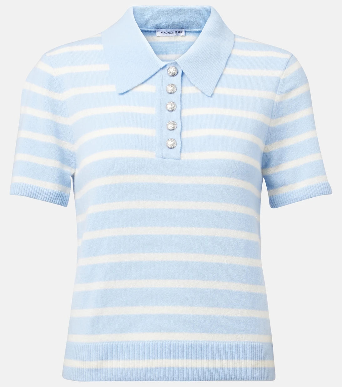 Veronica Beard - Shana striped cashmere polo sweater