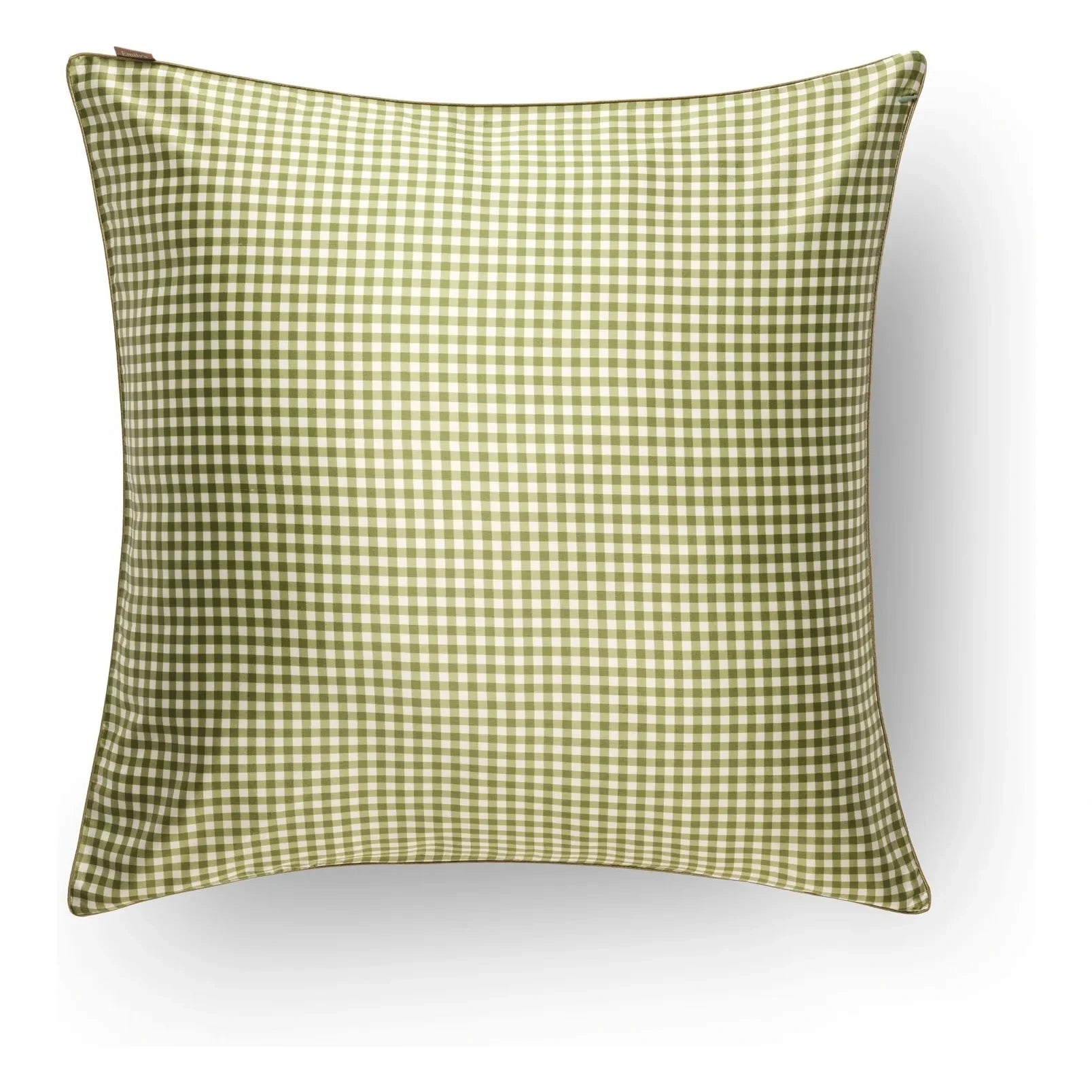Emily's Pillow - Gingham printed mulberry silk pillowcase   | Khaki