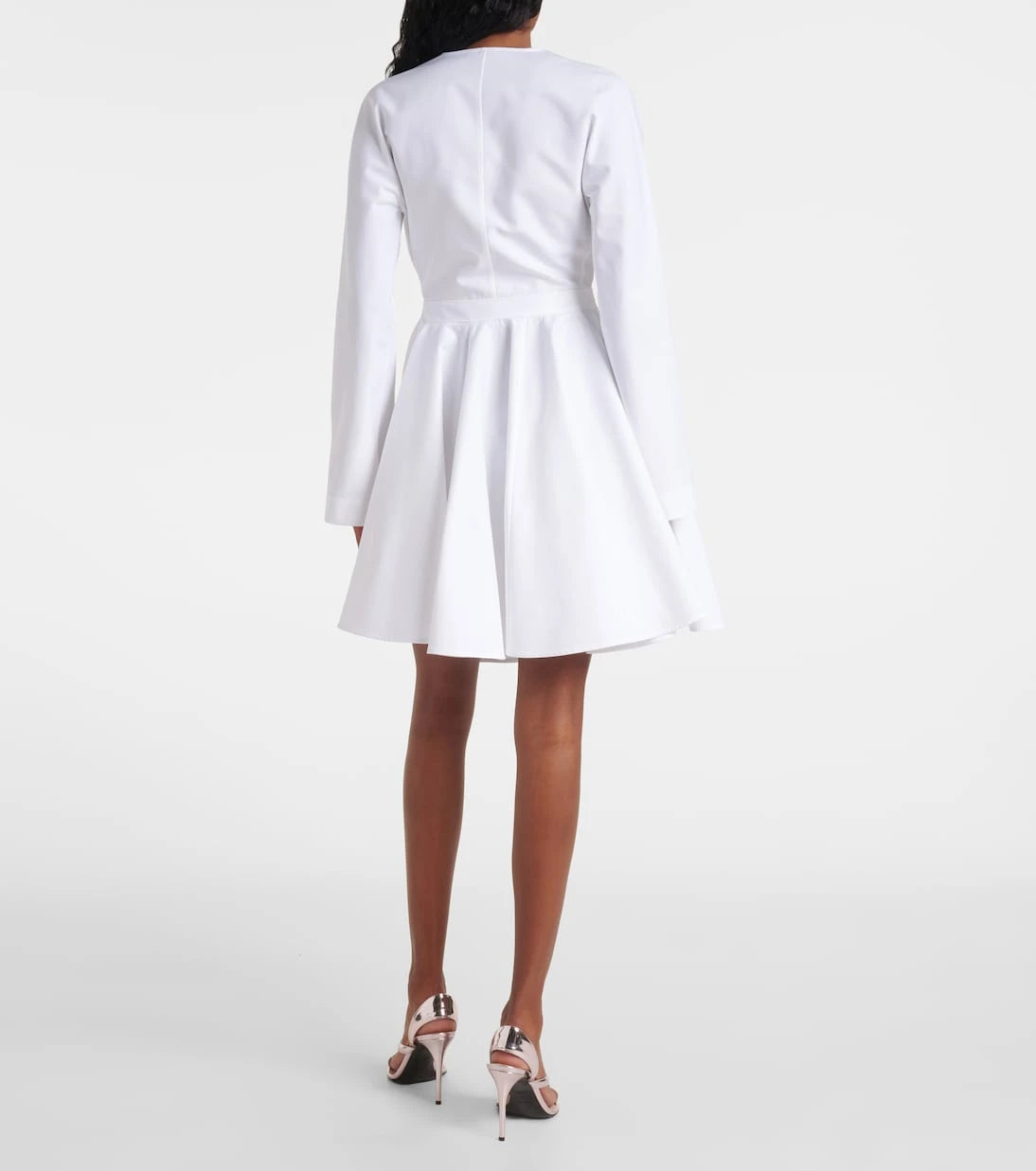 Alaïa - فستان قطني قصير غير متماثل