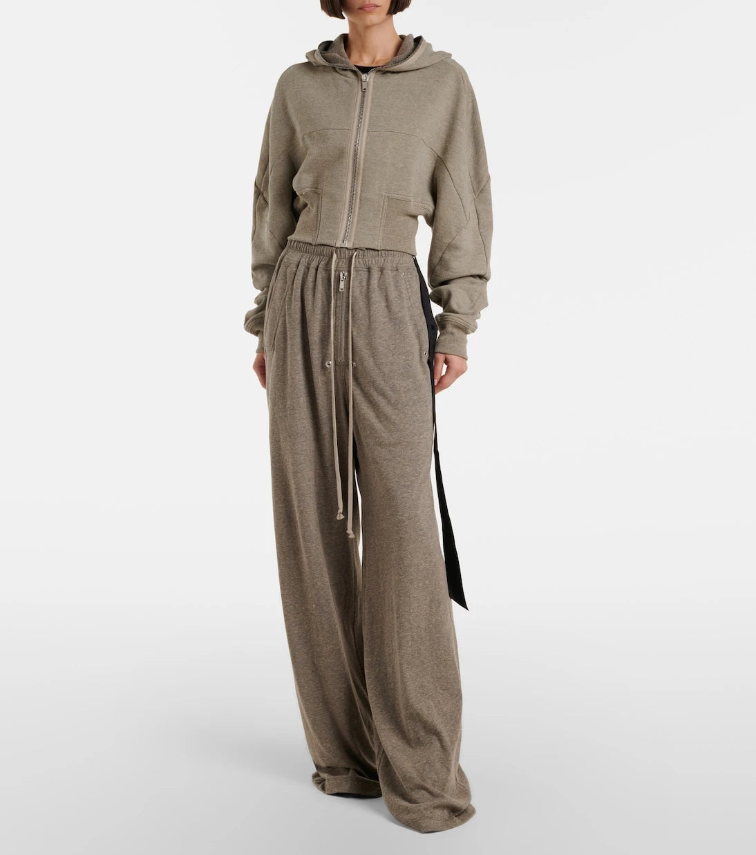 Rick Owens - Cropped cotton-blend jersey hoodie