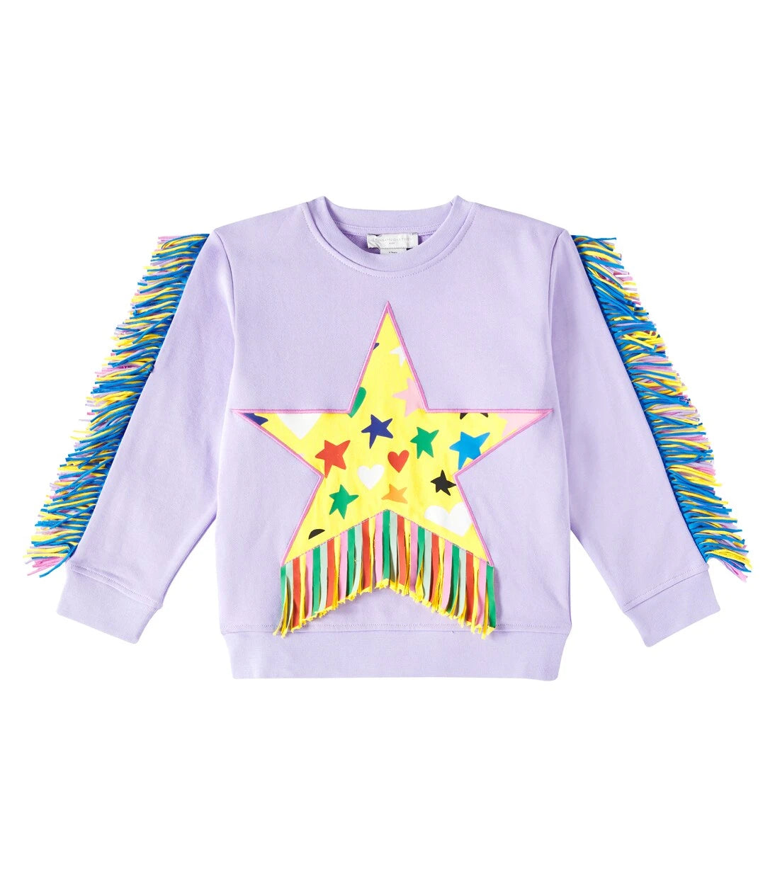 Stella McCartney Kids - كنزة صوفية قطنية مزينة بشراشيب