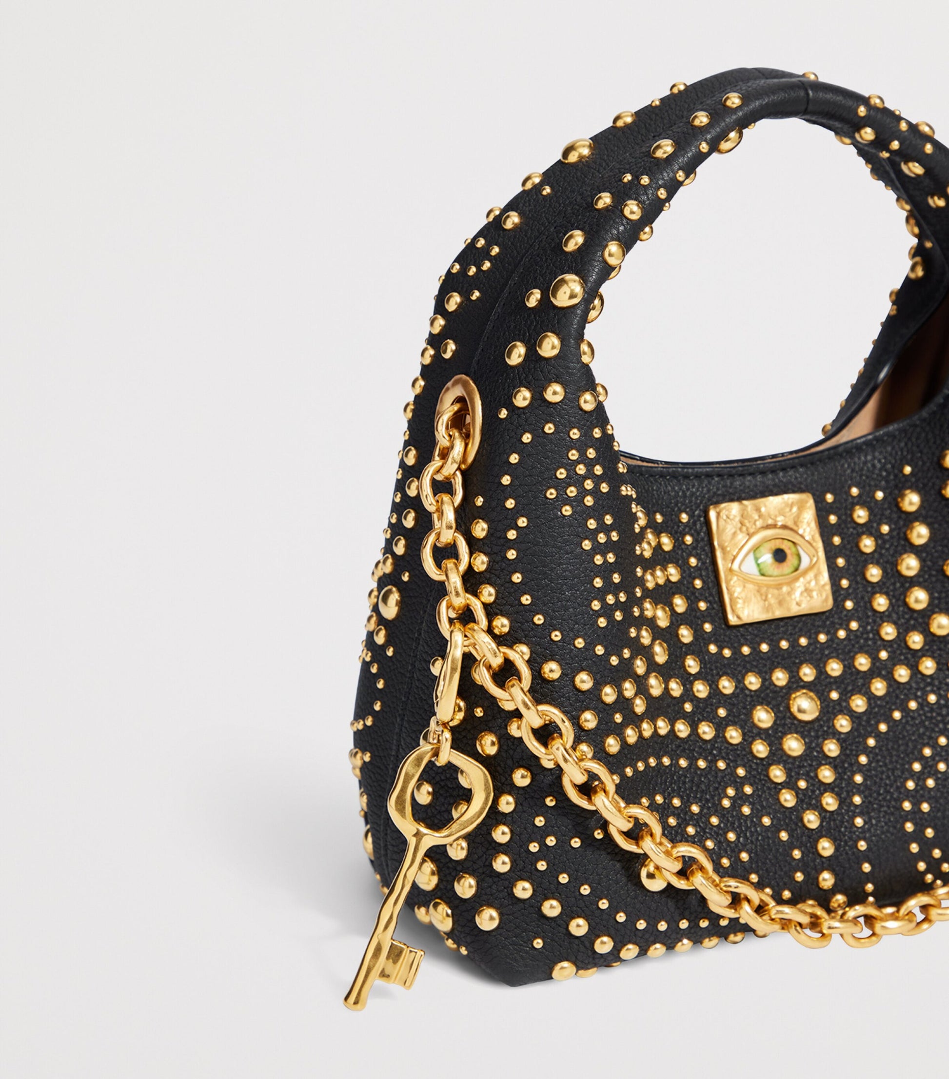 Mini Calfskin Studded Soufflé Shoulder Bag