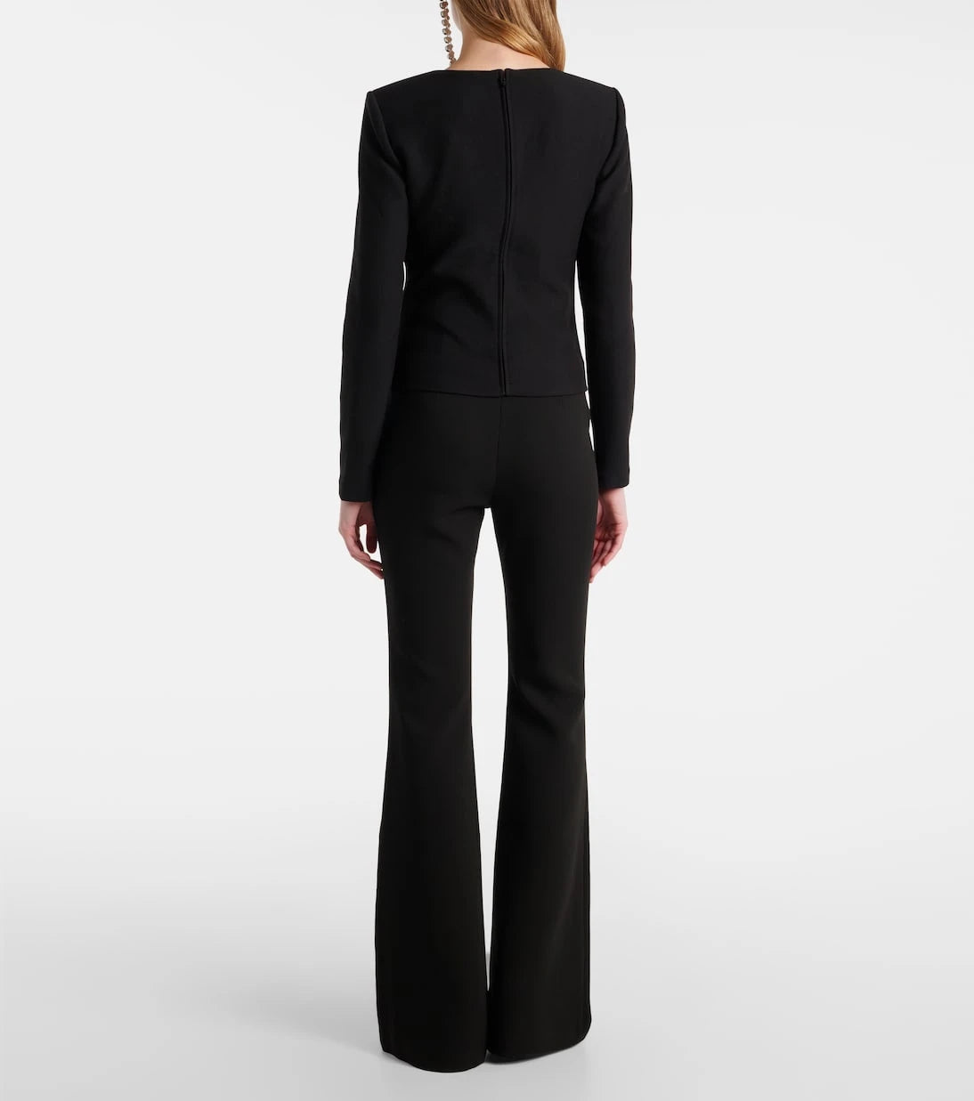 Roland Mouret - Floral-appliqué embellished crêpe top