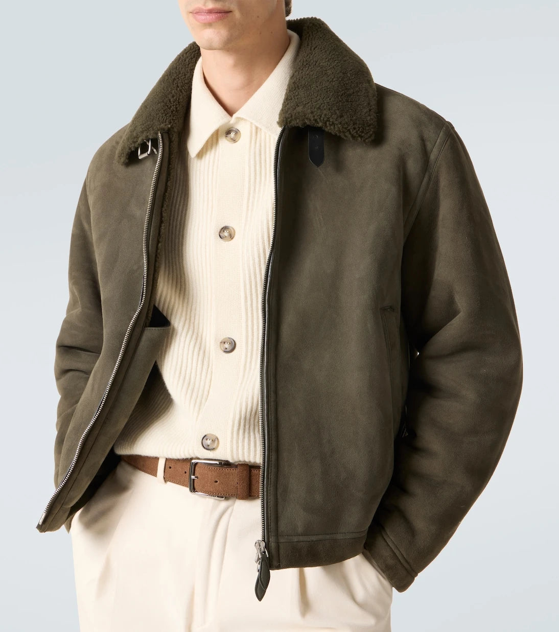 Berluti - Shearling-lined suede blouson jacket