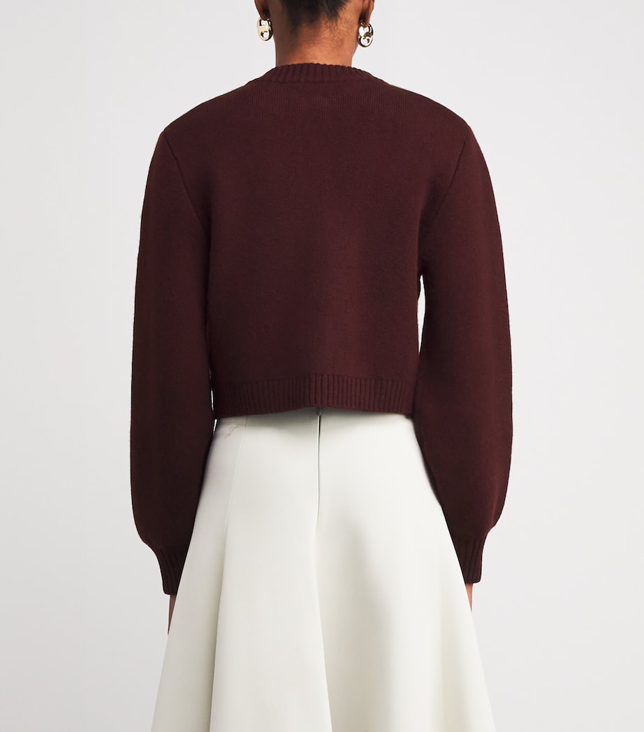 Almada Label Burgundy Wool-Cashmere Zozo Cardigan
