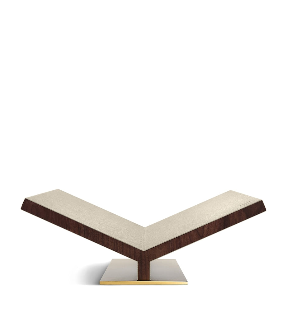 Walnut-Leather Classic Collector Bookstand