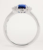 White Gold, Sapphire and Diamond One of a Kind Teardrop Ring (Size 6.75)
