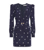 Navy Silk Bow Mini Dress