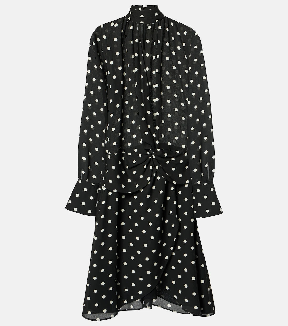 Nina Ricci - Polka-dot gathered midi dress