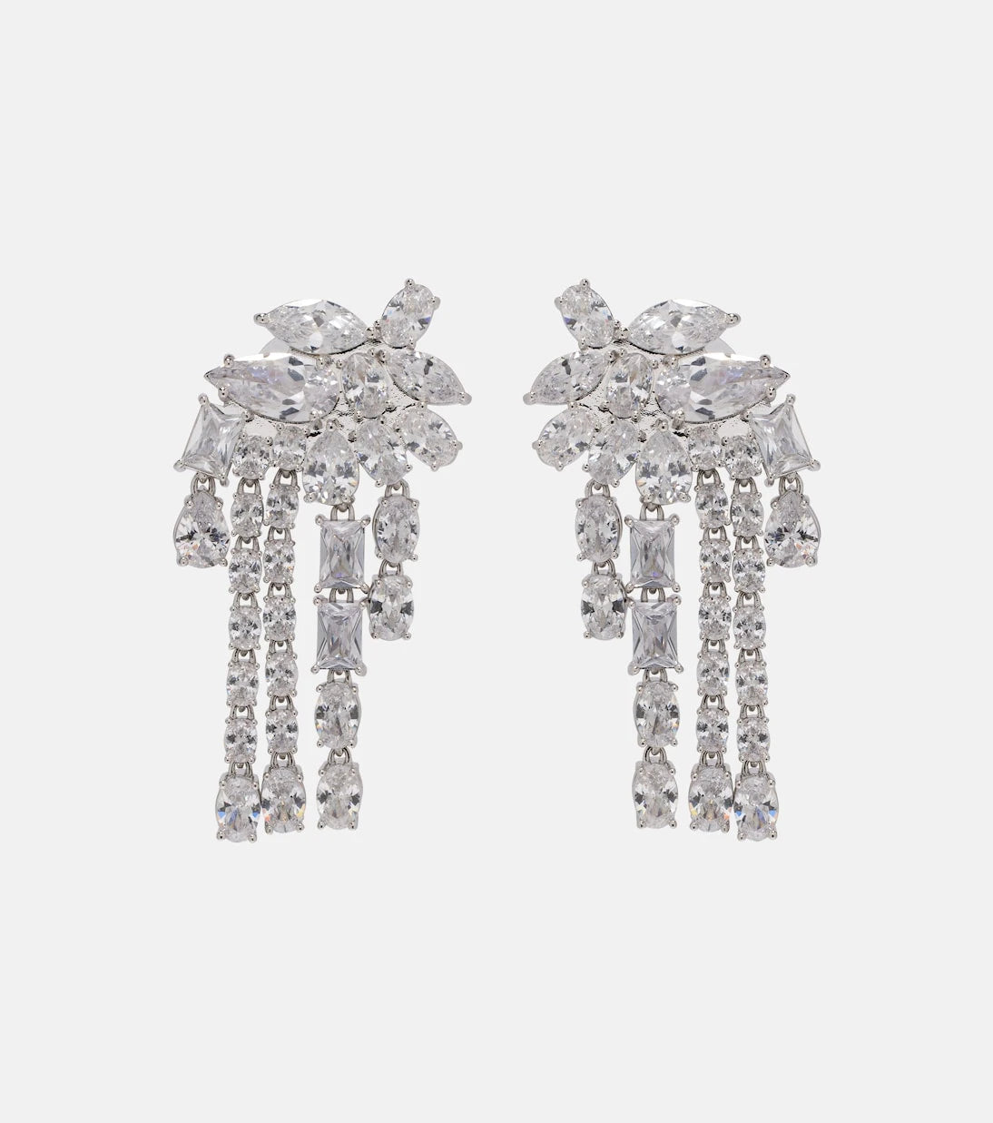 Self-Portrait - Crystal-embellished drop earrings