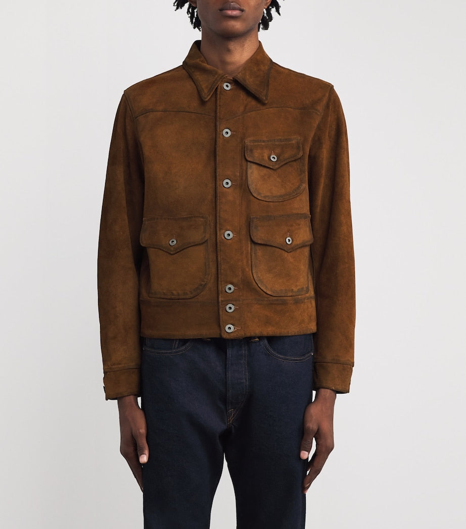 Brown Double RL Roughout Suede Jacket