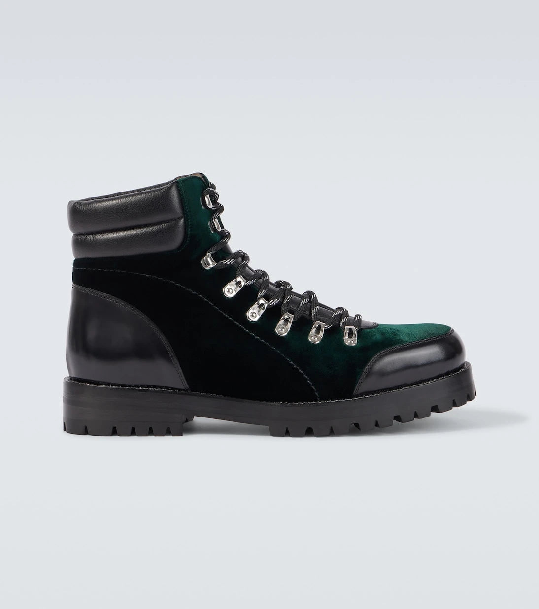 Manolo Blahnik - Janka leather-trimmed velvet combat boots