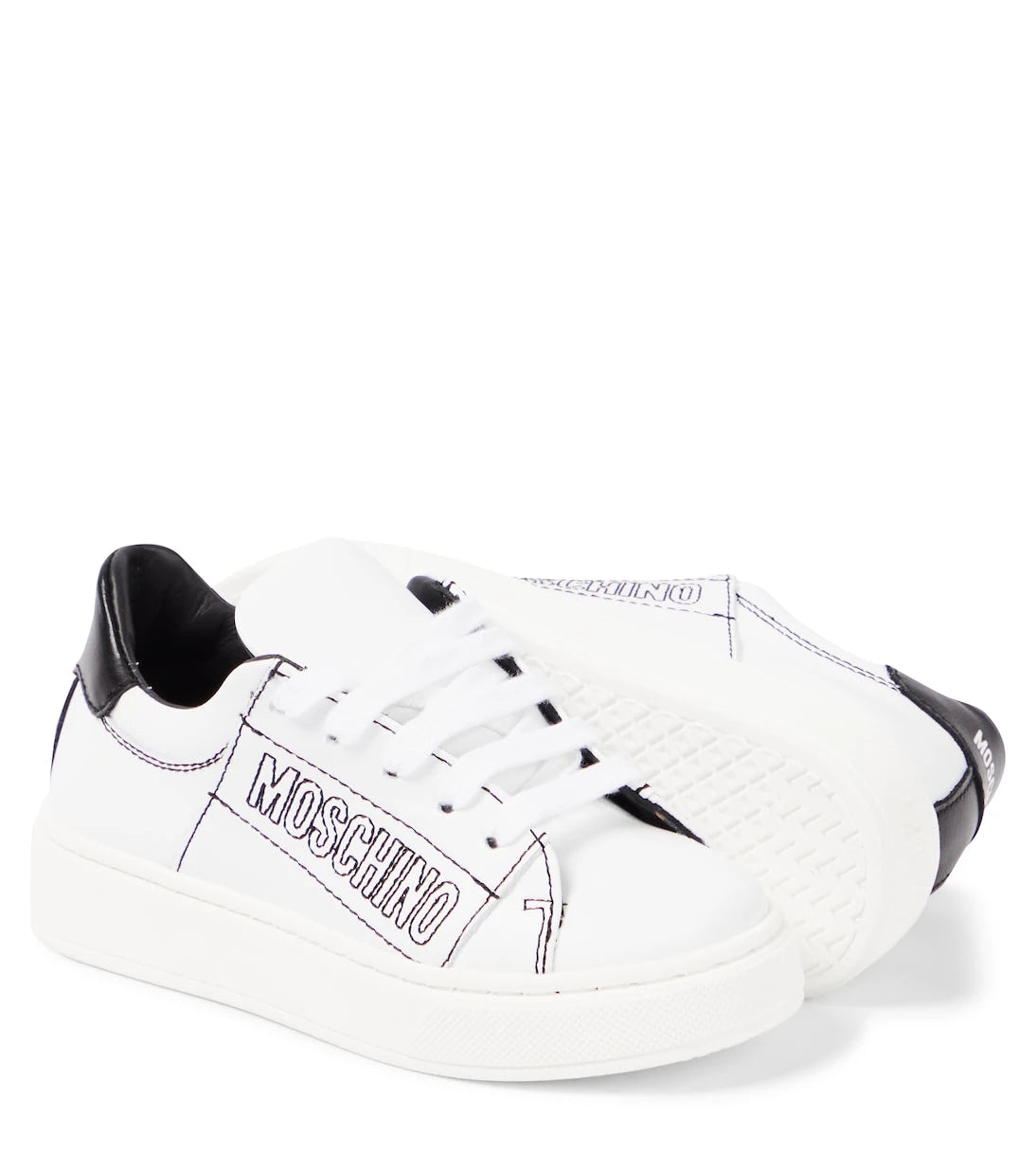 Moschino Kids - Logo leather sneakers