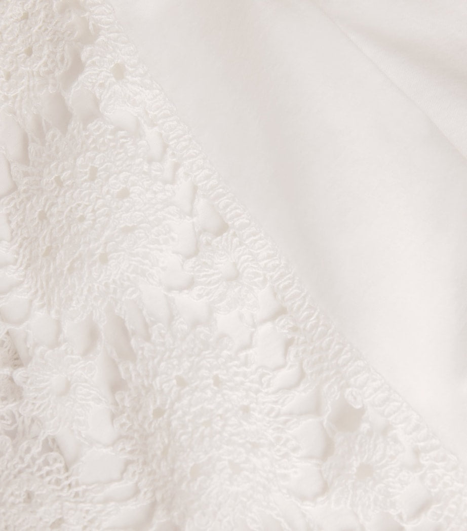 Cotton Crochet-Back Tank Top WHITE