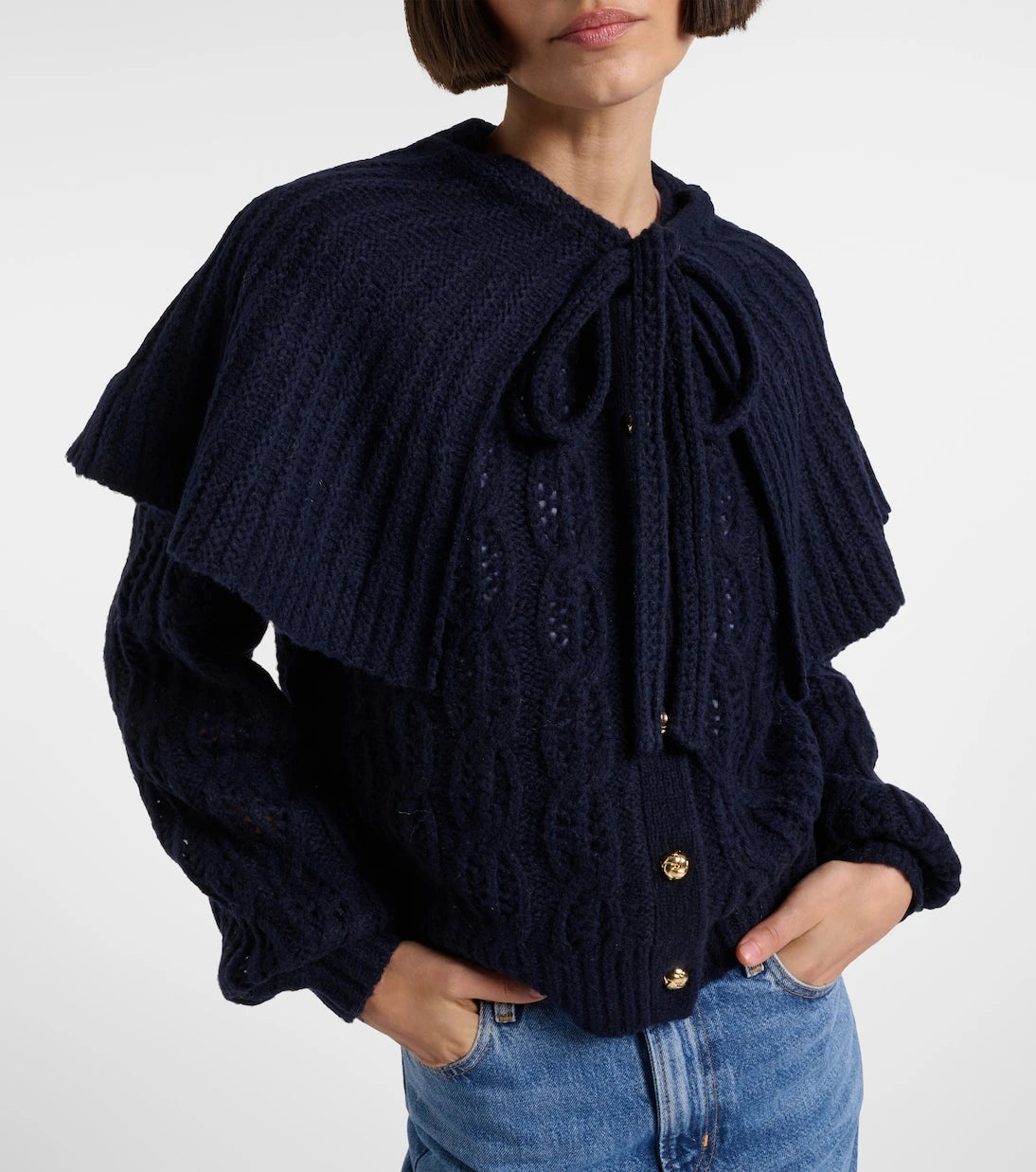 Frame - Caped wool-blend cardigan