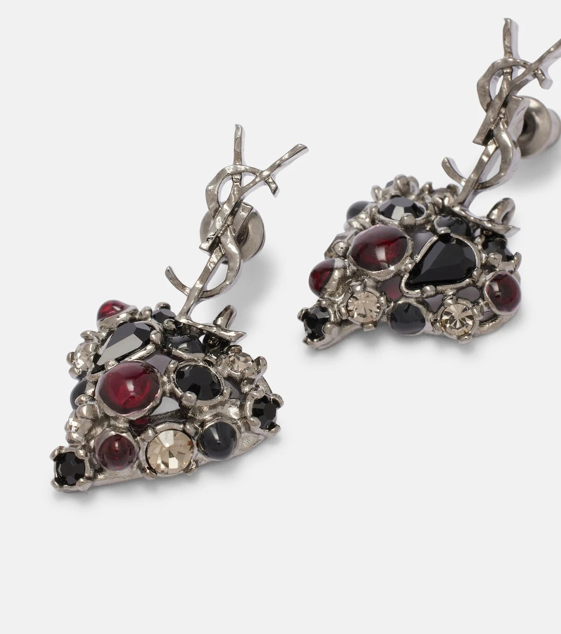 Saint Laurent - Cassandre embellished drop earrings