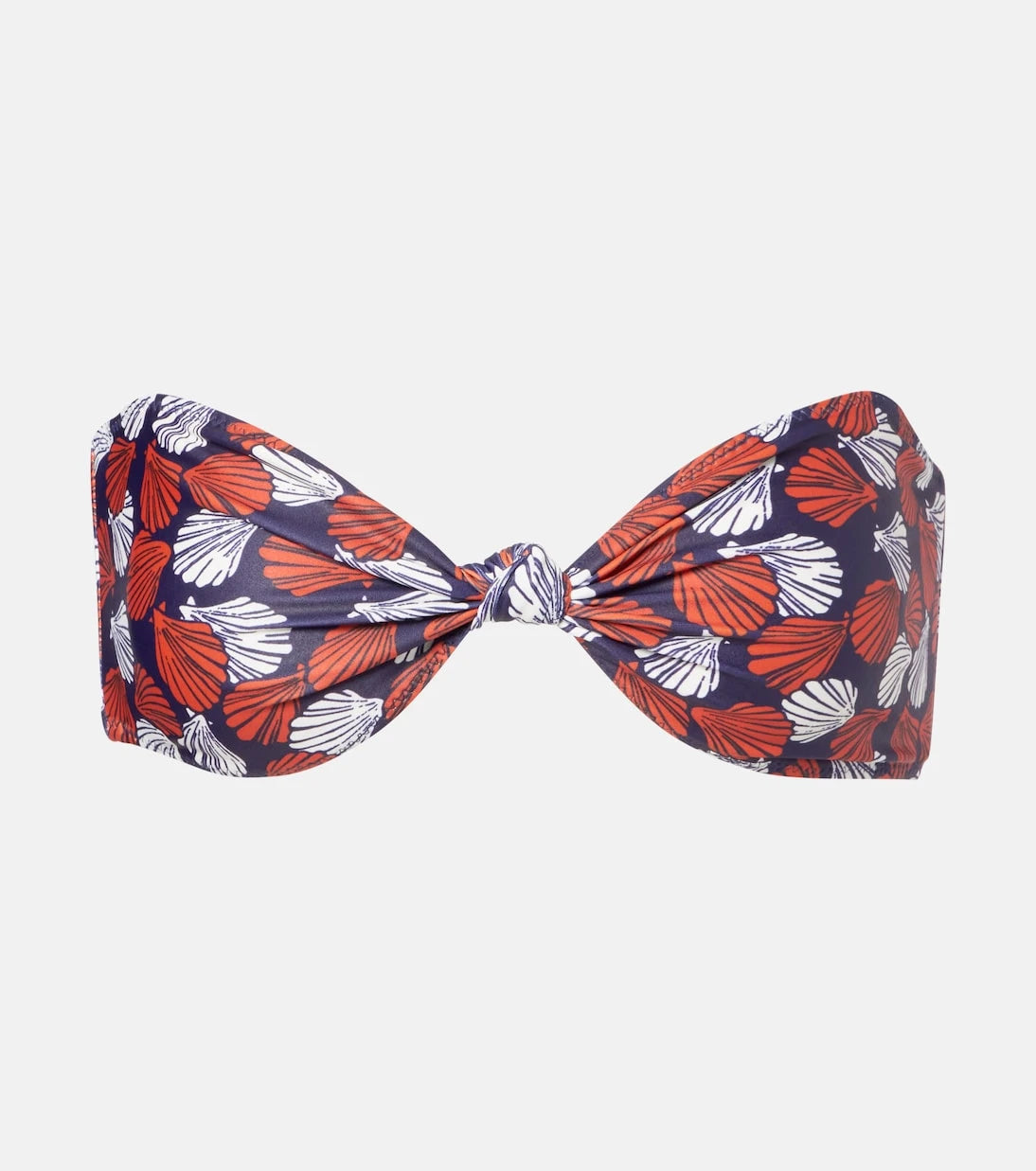 Same - Knotted printed bandeau bikini top