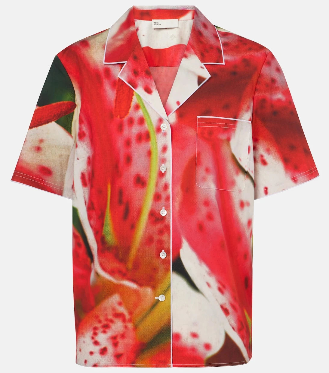 Tory Burch - Printed cotton-blend twill shirt
