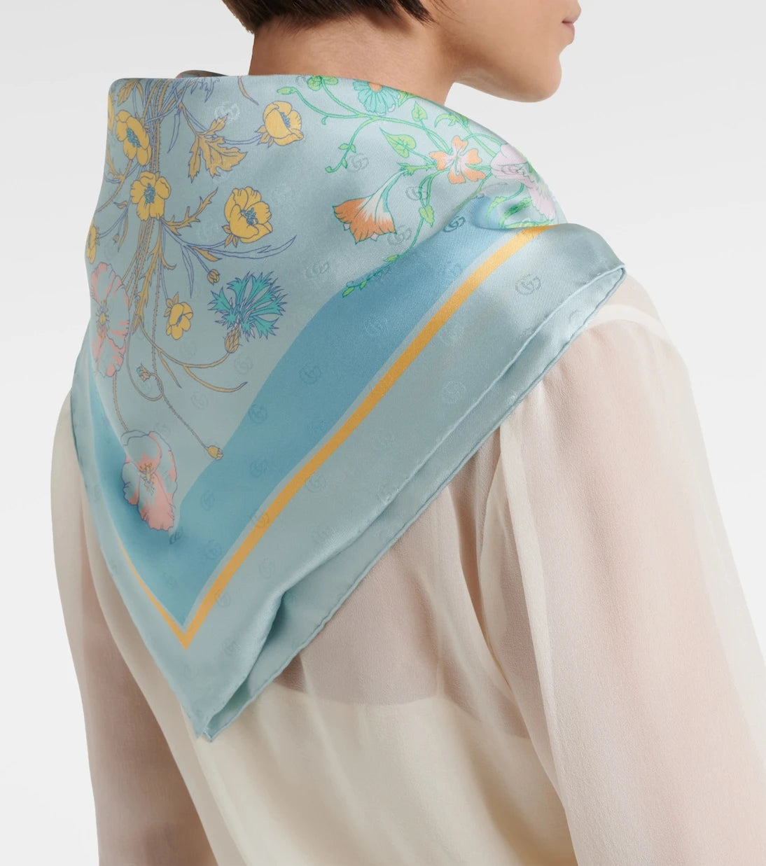 Gucci - Floral silk twill scarf