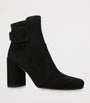 Roger Vivier Black Suede Polly Ankle Boots 85