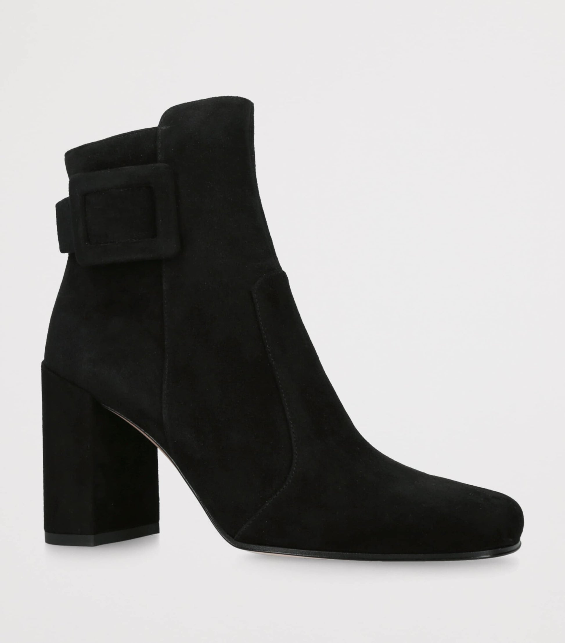 Roger Vivier Black Suede Polly Ankle Boots 85