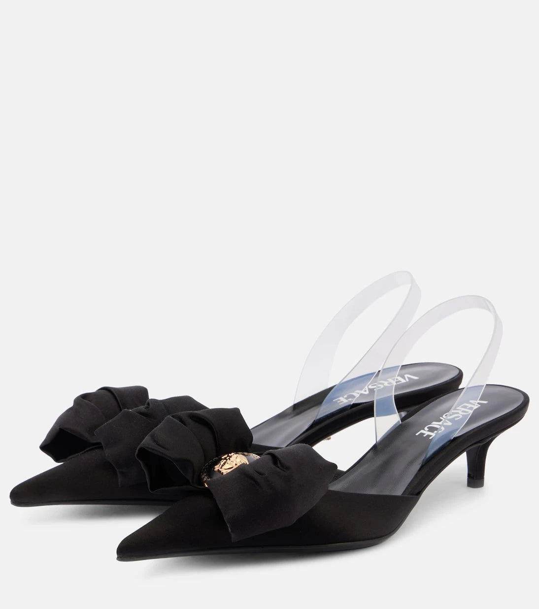 Versace - Alia 45 satin slingback pumps