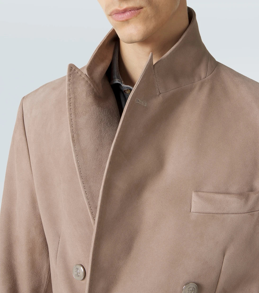 Brunello Cucinelli - Double-breasted suede blazer