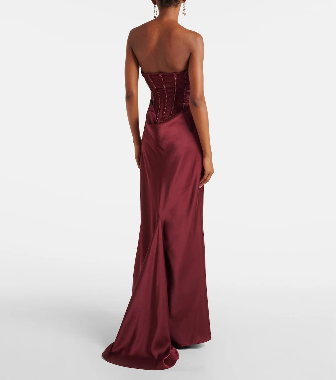 Rotate - Embellished draped satin corset gown