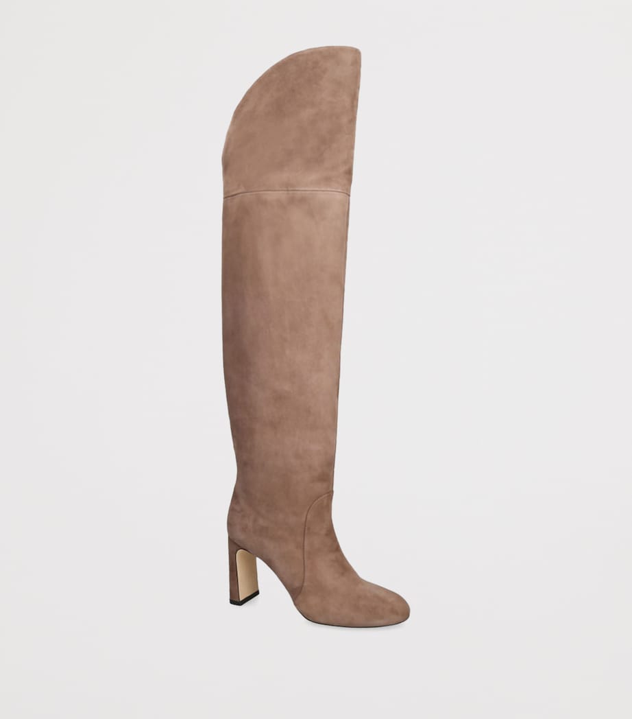 Stuart Weitzman Brown Suede Babette Tubo Over-The-Knee Boots 85