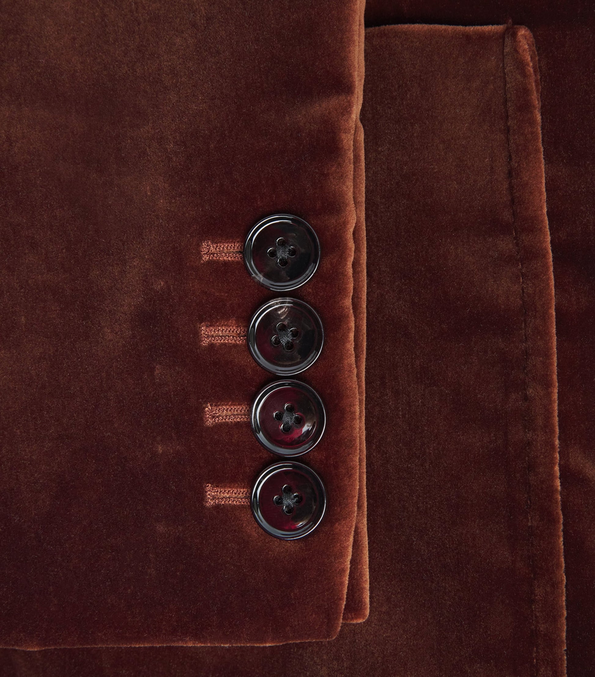 ME+EM Brown Velvet Single-Breasted Blazer