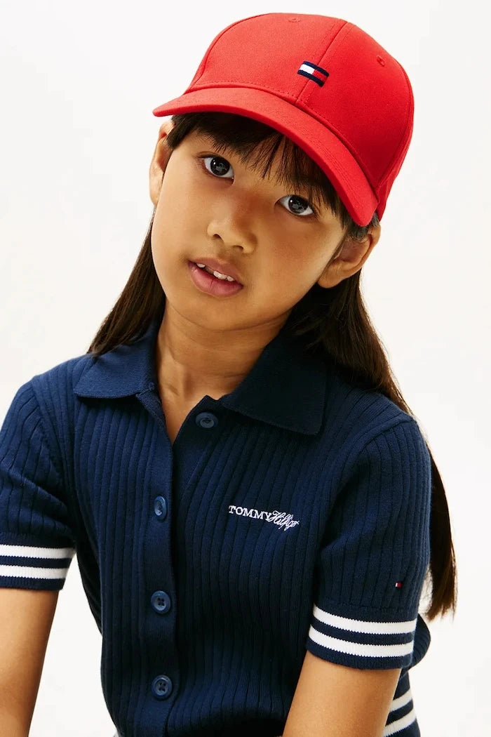 Tommy Hilfiger çocuk pamuklu siperlikli şapka