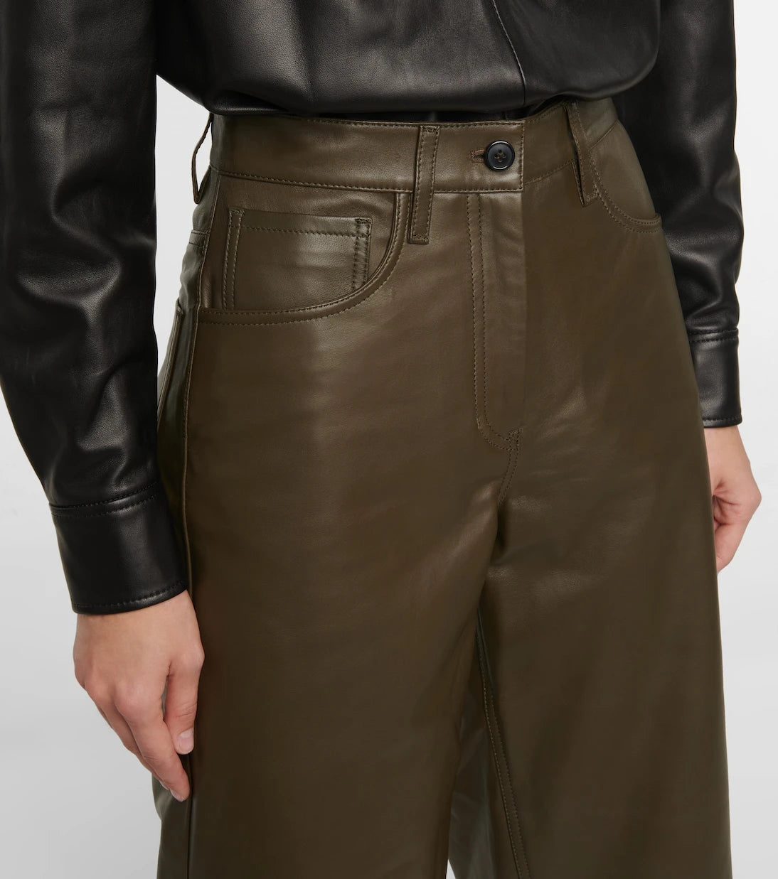 Dries Van Noten - Leather Bermuda shorts