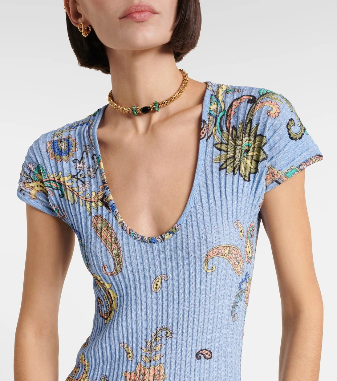Etro - Printed cotton-blend midi dress