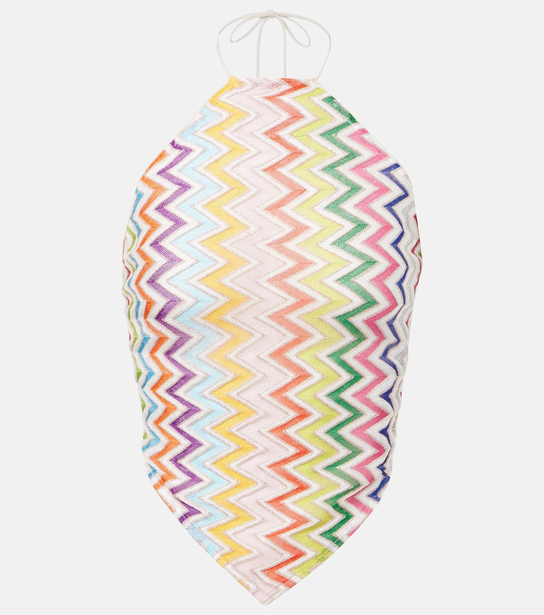 Missoni - Zigzag knitted open-back halterneck top