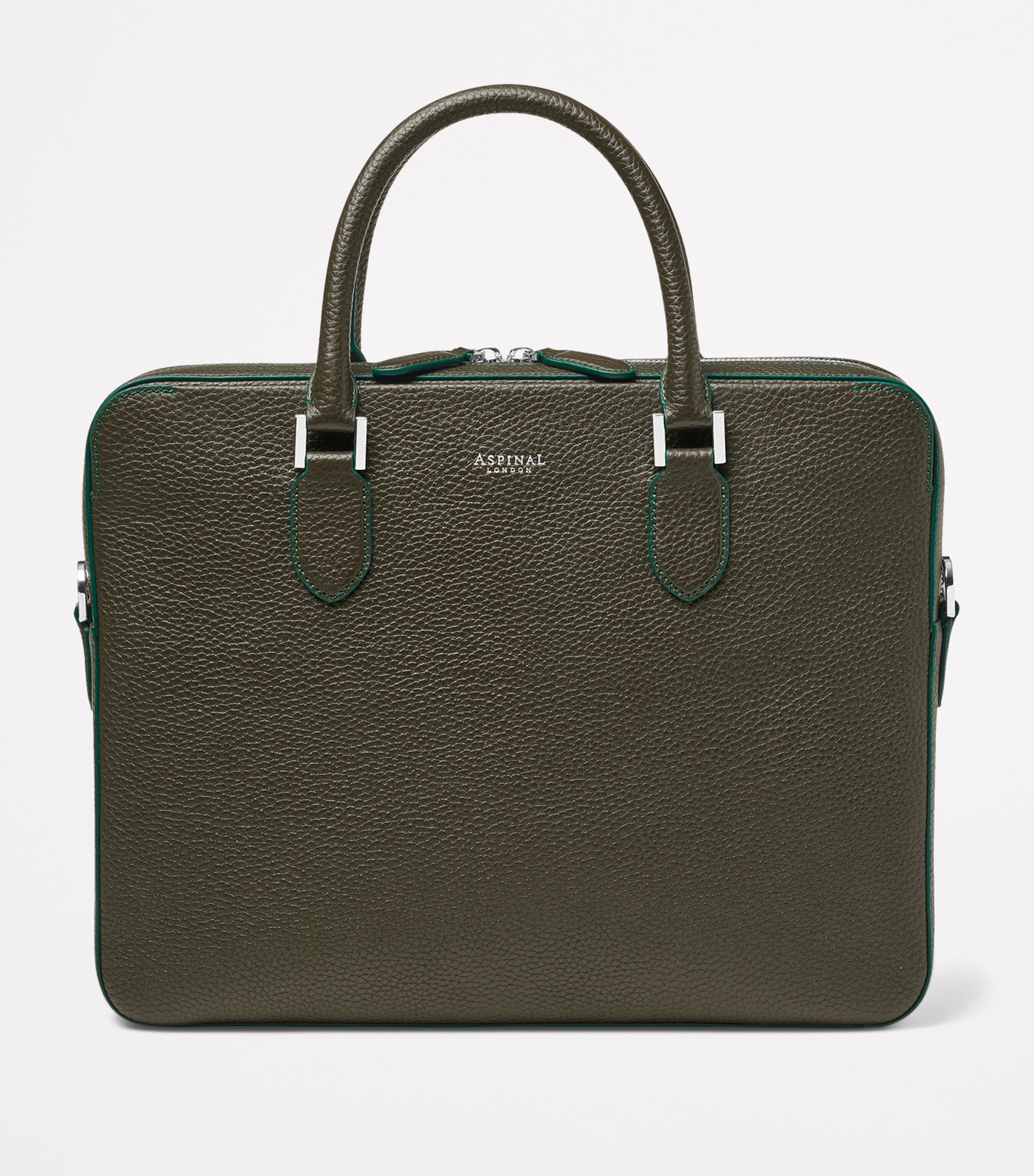 Aspinal Of London Leather Mount Street Briefcase Bag