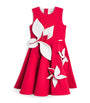 JESSIE AND JAMES Red Cotton-Blend Satin Magnolia Dress (4-14 Years)