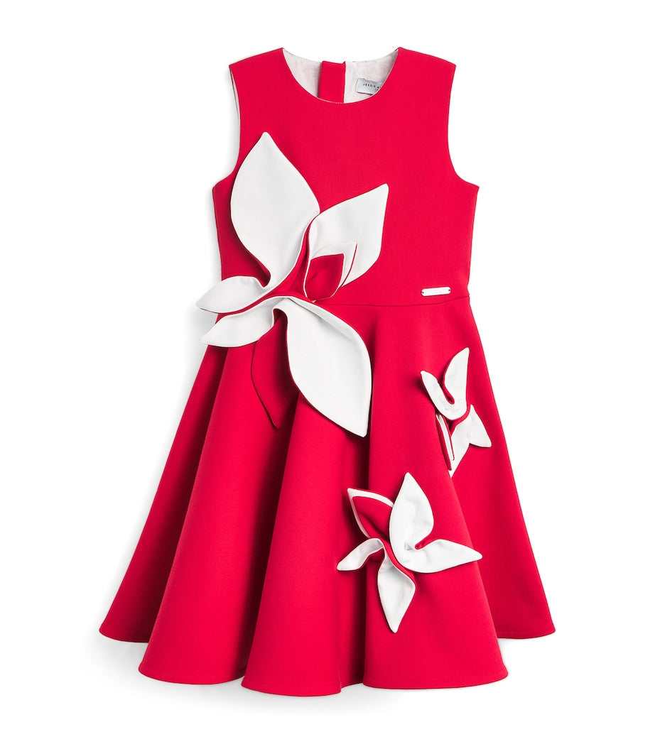 JESSIE AND JAMES Red Cotton-Blend Satin Magnolia Dress (4-14 Years)
