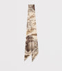 Beige Silk Reversible Skinny Scarf