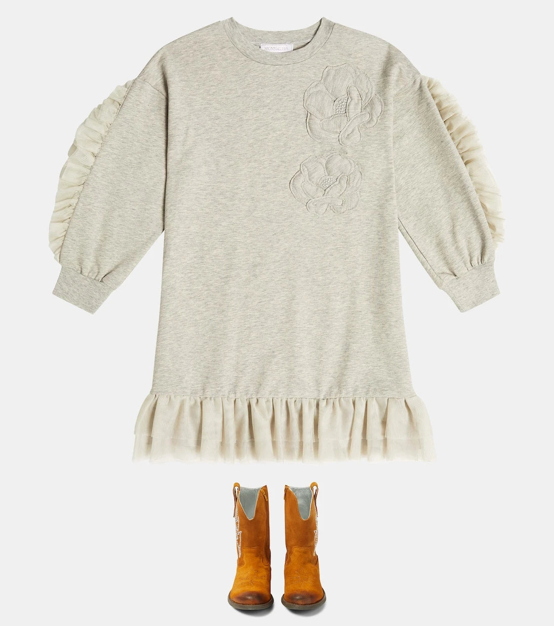 Monnalisa - Studded suede cowboy boots