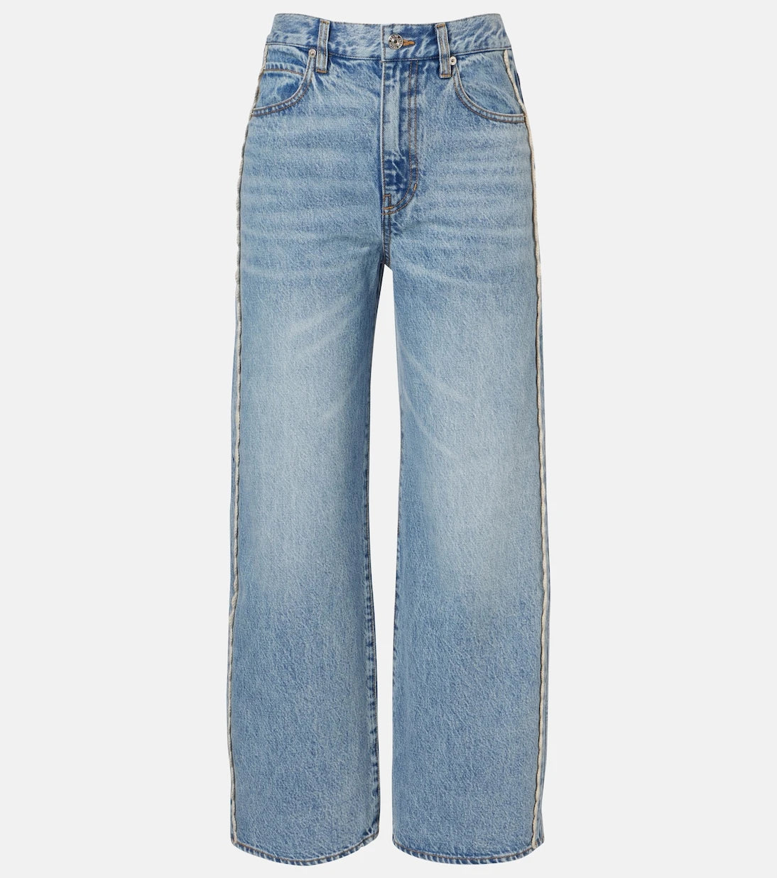 Frame - Crochet Bow cropped wide-leg jeans