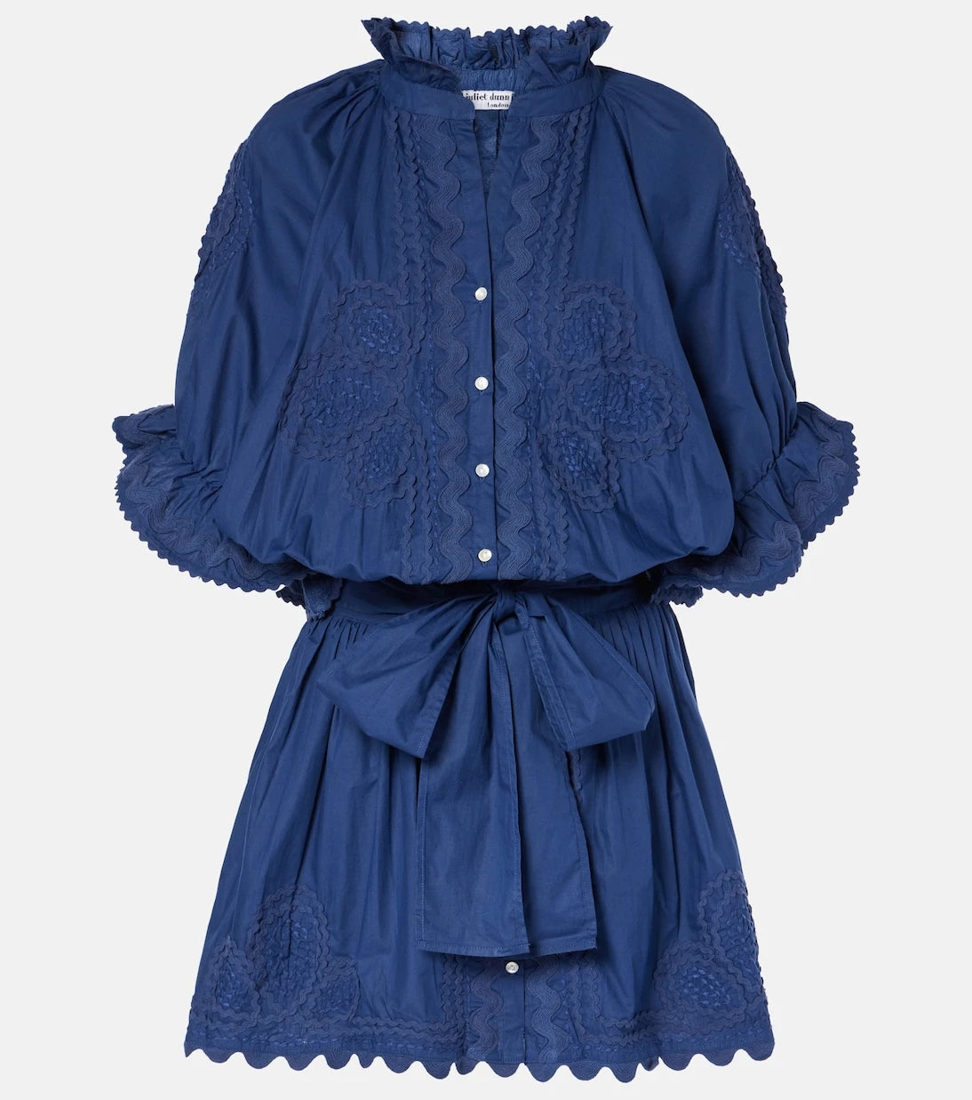 Juliet Dunn - Embroidered cotton poplin minidress