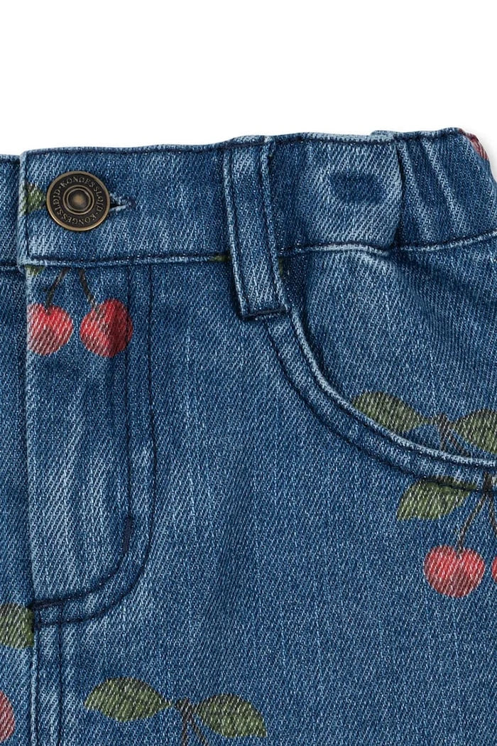 Konges Sløjd denim trapez etek MAGOT PRINTED SKIRT GOTS
