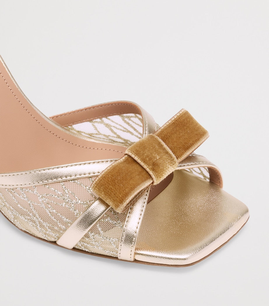 Glittered Perla Heeled Sandals 70